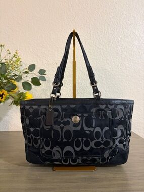 Coach Black Optic Signature Jacquard Tote Bag